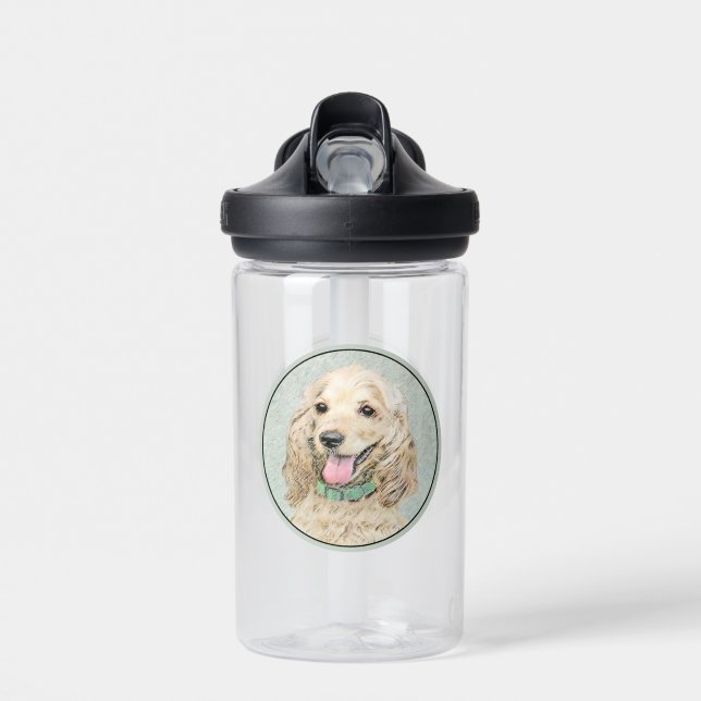 Cocker Spanel Buff Painting - Original Dog Art Trinkflasche (Vorne)