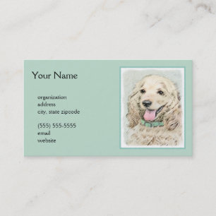 Cocker Spanel Buff Painting - Original Dog Art Visitenkarte