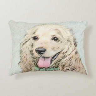Cocker Spanel Buff Painting - Original Dog Art Zierkissen