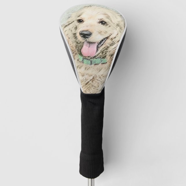 Cocker Spanel Buff Painting - Original Hund Kunst Golf Headcover (Vorderseite)