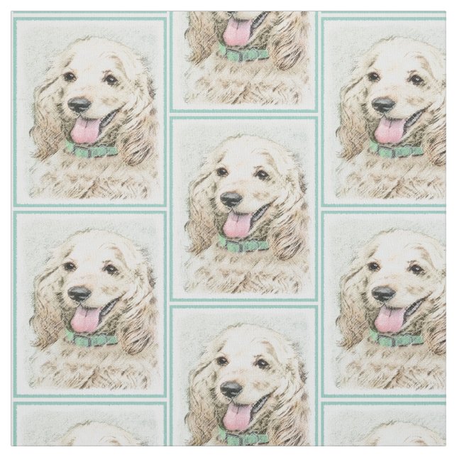 Cocker Spanel Buff Painting - Original Hund Kunst Stoff (Muster)