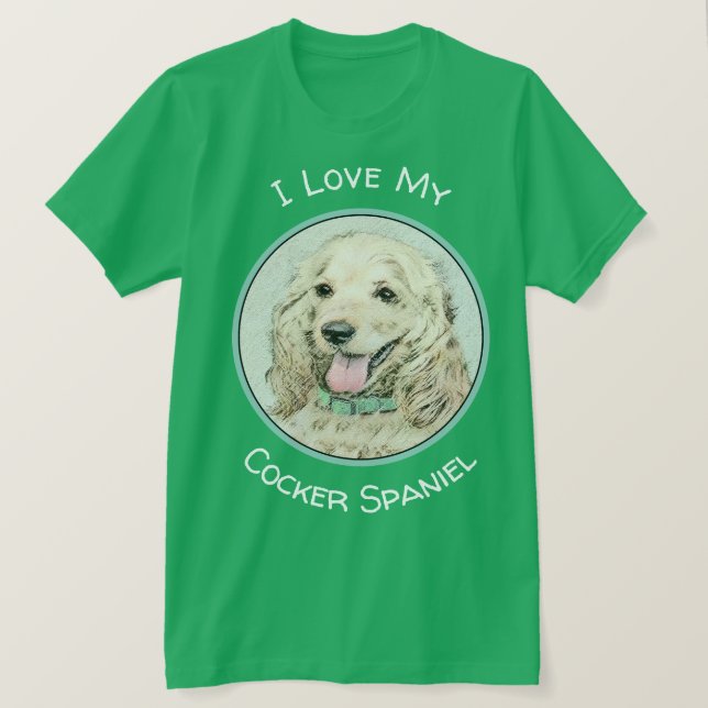 Cocker Spanel Buff Painting - Original Hund Kunst T-Shirt (Design vorne)