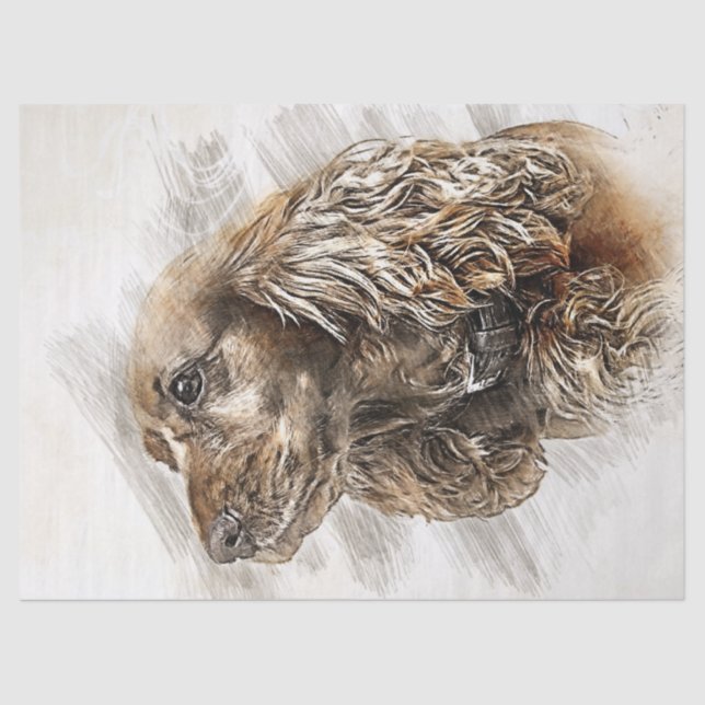 Cocker Spanel Dog Watercolor Seidenpapier (Vorderseite)
