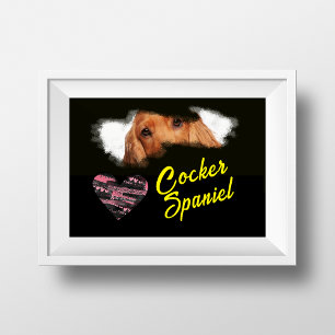 Cocker Spanel Eyes Solid Color Poster