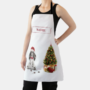 Cocker Spanel Funny Christmas Dog mit Baum Schürze
