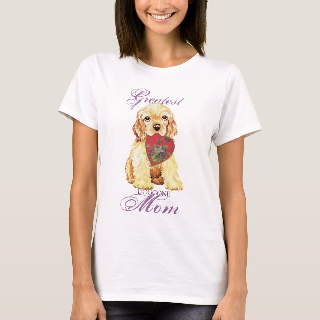 Cocker Spanel Herz Mama T-Shirt (Vorderseite)
