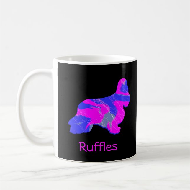Cocker Spanel Hot Pink Dog Silhouette Black Kaffeetasse (Links)