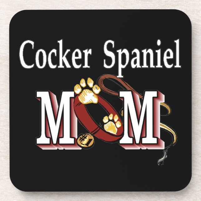 Cocker Spanel Hund Mama Getränkeuntersetzer (Vorderseite)