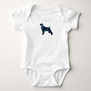 Cocker Spanel Hund Silhouette Black Watercolor Baby Strampler