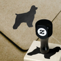 Cocker Spanel Hund Silhouette Gumber Briefmarke