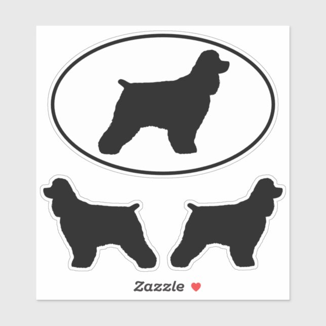 Cocker Spanel Hund Silhouetten Vinyl Sticker Set (Blatt)