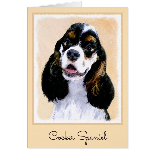Cocker Spanel (Parti) Malerei - Original Dog Art (Vorne)
