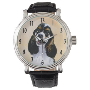 Cocker Spanel (Parti) Malerei - Original Dog Art Armbanduhr