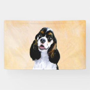 Cocker Spanel (Parti) Malerei - Original Dog Art Banner