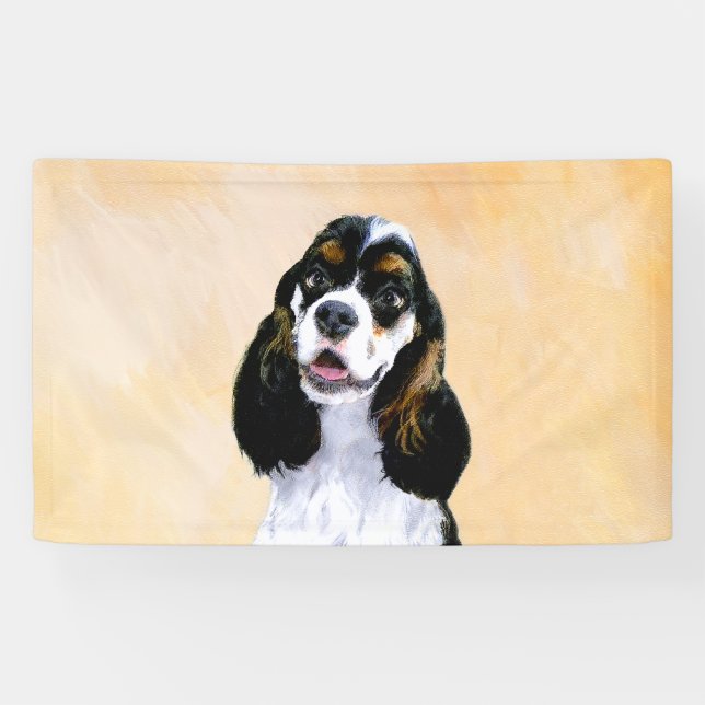 Cocker Spanel (Parti) Malerei - Original Dog Art Banner (Horizontal)