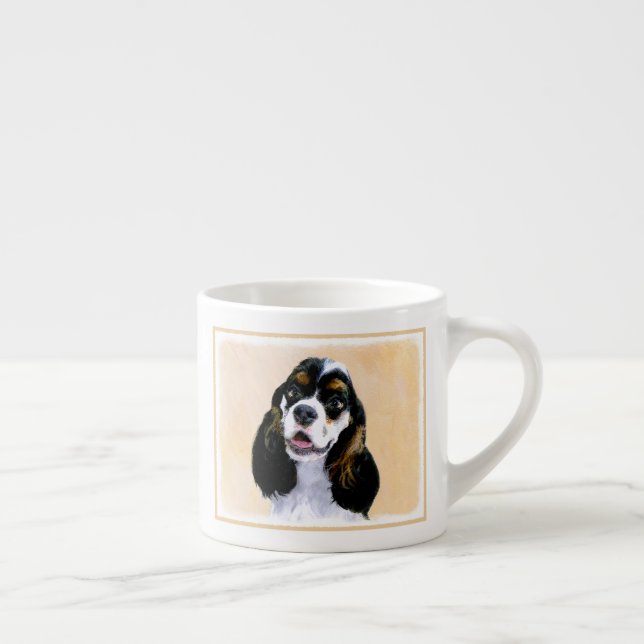 Cocker Spanel (Parti) Malerei - Original Dog Art Espressotasse (Rechts)