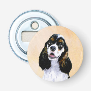 Cocker Spanel (Parti) Malerei - Original Dog Art Flaschenöffner