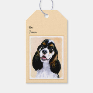 Cocker Spanel (Parti) Malerei - Original Dog Art Geschenkanhänger
