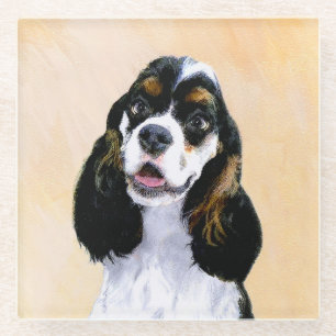 Cocker Spanel (Parti) Malerei - Original Dog Art Glasuntersetzer