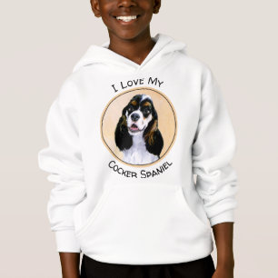 Cocker Spanel (Parti) Malerei - Original Dog Art Hoodie