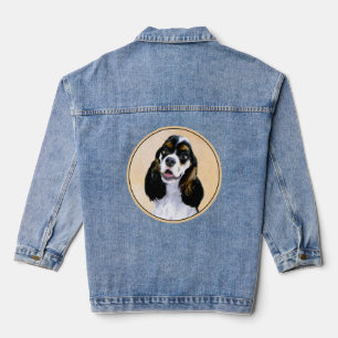 Cocker Spanel (Parti) Malerei - Original Dog Art Jeansjacke