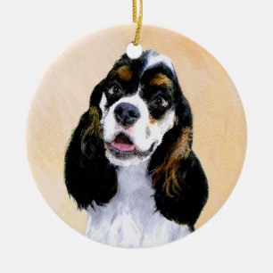 Cocker Spanel (Parti) Malerei - Original Dog Art Keramikornament