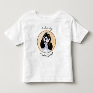 Cocker Spanel (Parti) Malerei - Original Dog Art Kleinkind T-shirt