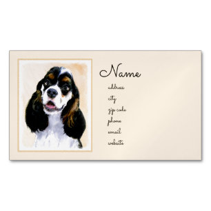 Cocker Spanel (Parti) Malerei - Original Dog Art Magnetische Visitenkarte