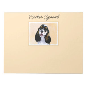 Cocker Spanel (Parti) Malerei - Original Dog Art Notizblock
