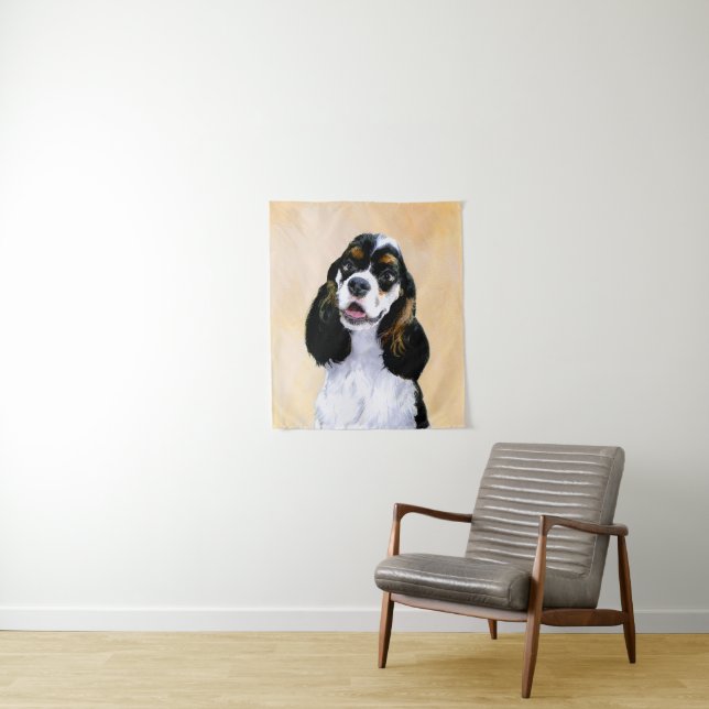 Cocker Spanel (Parti) Malerei - Original Dog Art Wandteppich (Beispiel)