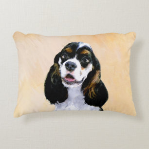 Cocker Spanel (Parti) Malerei - Original Dog Art Zierkissen