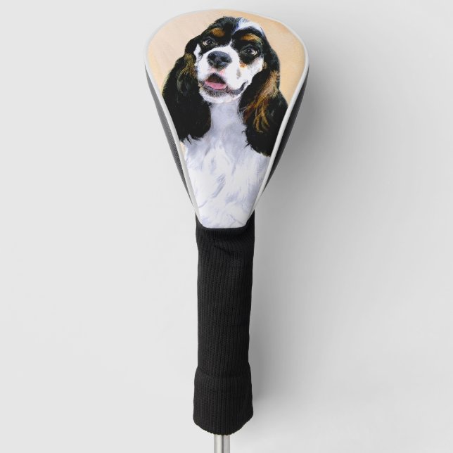 Cocker spanel (Parti) Malerei - Original Hundekuns Golf Headcover (Vorderseite)