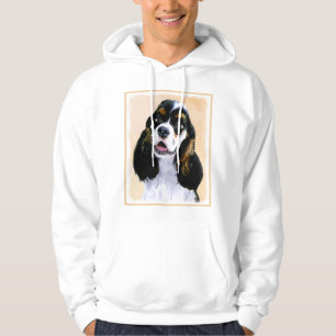 Cocker spanel (Parti) Malerei - Original Hundekuns Hoodie