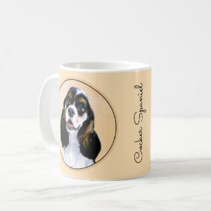 Cocker spanel (Parti) Malerei - Original Hundekuns Kaffeetasse