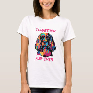 Cocker Spanel Pastel Abstrakter Hund Kunst T-Shirt