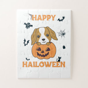 Cocker Spanel Pumpkin Niedlich Hunde Happy Hallowe Puzzle