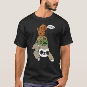 Cocker Spanel Riding Sloth Tortoise Dog T-Shirt