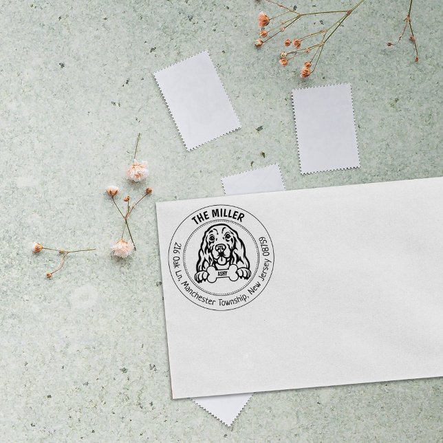 Cocker Spanel Rücksendeadresse Gummistempel (Von Creator hochgeladen)