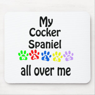 Cocker Spanel Walks Design Mousepad