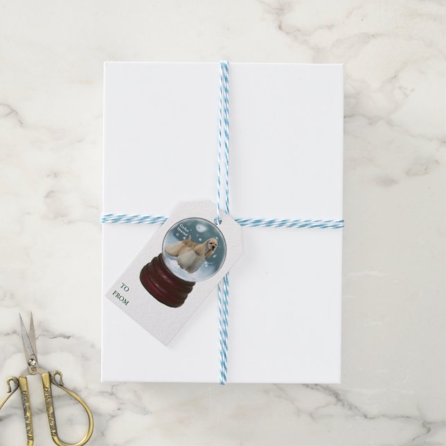 Cocker Spanel Weihnachtsgeschenke Geschenkanhänger (Mit Garn)