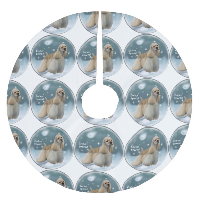 Cocker Spanel Weihnachtsgeschenke Polyester Weihnachtsbaumdecke (Vorderseite)