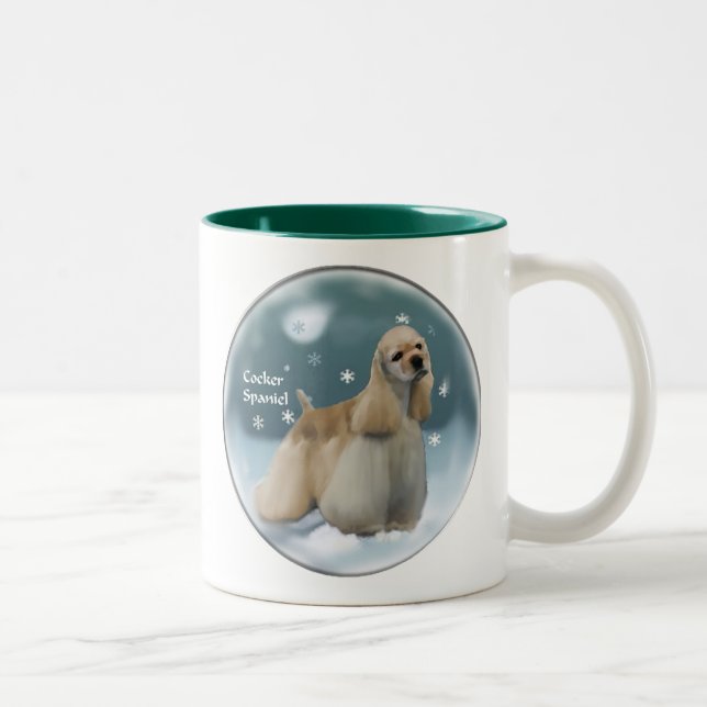 Cocker Spanel Weihnachtsgeschenke Zweifarbige Tasse (Rechts)