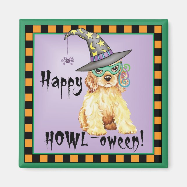 Cocker Spanel Witch Magnet (Vorne)