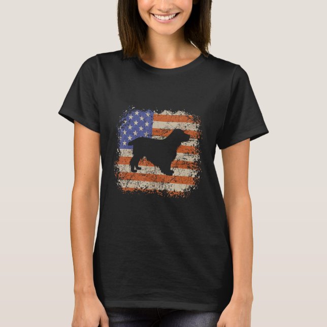 Cocker Spaniel American Flag USA Dog  Puppy US T-Shirt (Vorderseite)