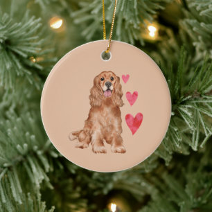 Cocker Spaniel Anpassbarer Pet-Name Keramik Ornament