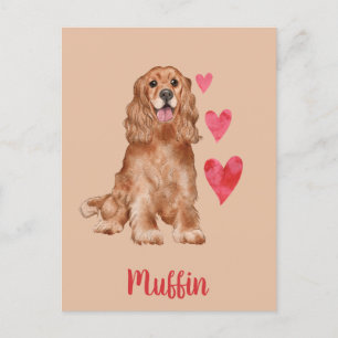 Cocker Spaniel Anpassbarer Pet-Name Postkarte