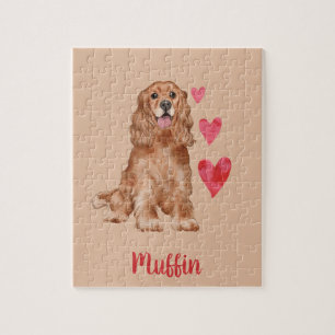 Cocker Spaniel Anpassbarer Pet-Name Puzzle