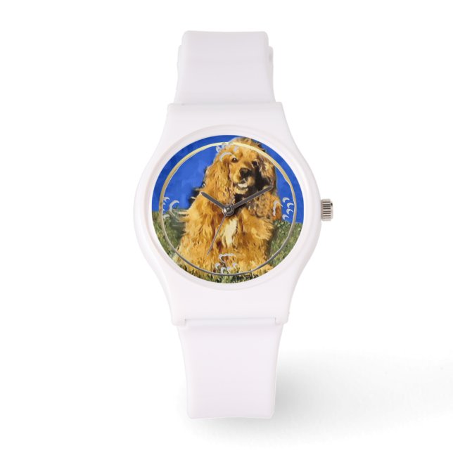 Cocker Spaniel Art Armbanduhr (Vorderseite)