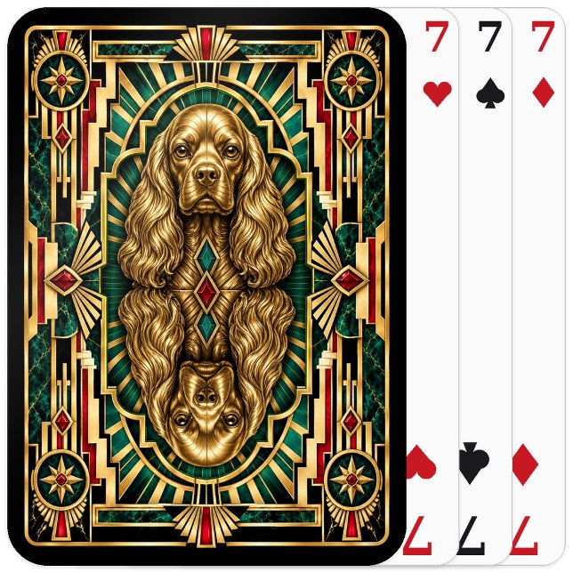 Cocker Spaniel, Art Deco Hund Spielkarten (Von Creator hochgeladen)