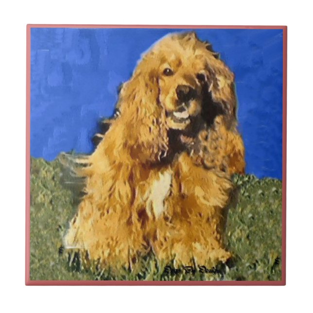 Cocker Spaniel Art Fliese (Vorderseite)